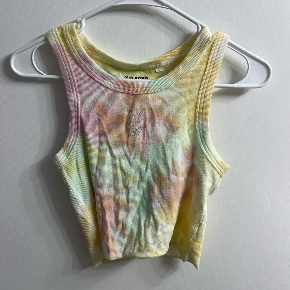 PLAYBOY Rhinestone Crop Tank Top